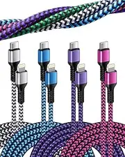 iPhone Fast Charger Cable, [6ft/4Pack] USB C to Lightning Cable, MFI Certified iPhone Charger Type C Charging Cord Compatible with iPhone 14/14Pro Max/13/13 Pro/13 Mini/12/12 Mini/11/11 Pro/XR/X