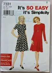 Simplicity Sewing Pattern 7331 for Misses Dress Sizes 10 -20