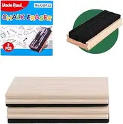 Chalkboard Eraser - 2 PCS Pine Wood Felt Campus Style Eraser Cleaner Duster for Blackboard Whiteboard Chalk Eraser Office School Supply Engravable DIY Gift Uncle Paul UOF12-01
