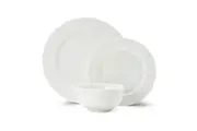 12pc Mikasa Egret Kitchen China Dinner Plates Bowls Dining Set - White