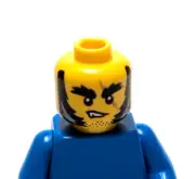 Lego - Minifigure Head - Dual Sided - Black Sideburns, Scar, Fang, Stubble