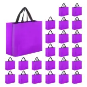 60pcs Reusable Gift Bags, Purple Tote Glossy Grocery Shopping Bag with Handles