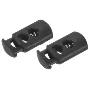 Cord Lock Stopper End 8Pcs, Plastic Spring Toggle Stoppers Fastener Slider Black