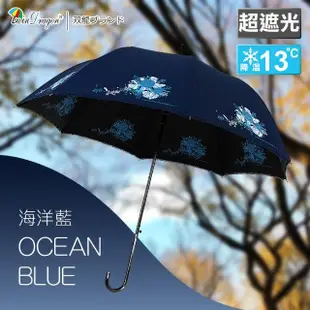 【雙龍牌】花語黑膠宮廷傘直立傘自動晴雨傘(抗UV陽傘降溫防曬宮廷傘淑女傘直立傘A8027B)