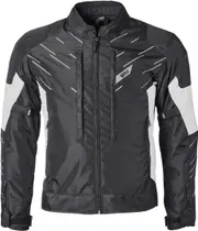 GMS Kasai waterproof Motorcycle Textile Jacket, black-white, Size L for Men Black White