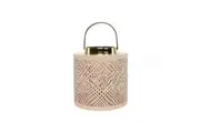Rayell Lantern Outdoor Metal Candle Holder Muttrah Dusty Pink Small 20x20x20cm