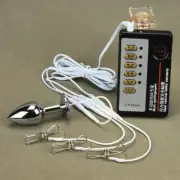 Electro E-Stim Pulse Shocking Host 3 Nipple Size Plug Therapy Device Set BDSM