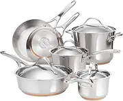 [Anolon] Nouvelle Copper Stainless Steel 10 Piece Cookware Set