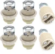 Set of 6 G9 Lamp Holders with Bracket, Threaded G9 Ceramic Halogen Socket