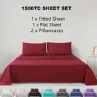 1500TC Ultra Soft Sheet Sets Single/KS/Double/Queen/King Fitted Flat Sheet Sets