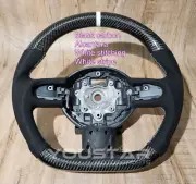 WHITE Line PREMIUM CARBON Suede Steering Wheel for MINI R55 R56 R57 R60 Cooper S (for: Mini)