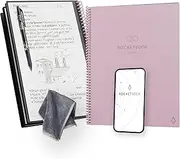 Rocketbook New Core Reusable Spiral Notebook, Letter Size 8.5x11, Pink - Lined Pages, App-Connected, Erasable, Durable Cover, Ideal for School, Work, and Creative Projects