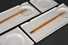 Crate & Barrel Sushi for Two White Porcelain Serving Dish Set 6 pc w/ Chopsticks