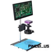 51MP Digital Microscope Camera w/ 150X C Mount Lens 11.6" LCD Metal Stand pe66