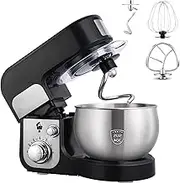 300W High-Power Table Mixer, 3LStand Mixer, with Three Mixing Heads with Different Functions, 6 Gears Can Be Adjusted, Stainless Steel Bowl with Splash Guard, Suitable for Kitchen