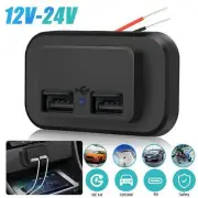 Dual USB Port Car Socket Power Outlet Waterproof Mount Panel S8J9