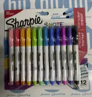 Sharpie Markers S-note Creative Chisel Tip Assorted Colours Pack of 12 *new*