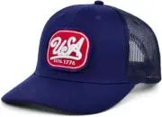 USA Local Crowns Americana Trucker Adjustable Snapback Hat Cap Navy Blue