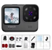 Anti-shake action camera with remote control screen, waterproof sports...