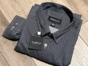 NWT Kenneth Cole Awearness Men's Black/White Button Down Dress Shirt Men's XL