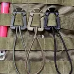 童森笑❥CARABINER D 形環夾 MOLLE 織帶 EDC 連接卸扣鋼鎖扣背包攀爬 HIKE MOUNTAIN C