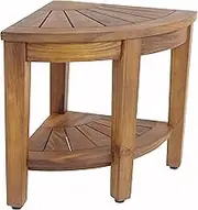 The Original Kai 39cm Corner Teak Shower Bench with Shelf