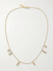 [Pacharee] Pacharee - Bamboo Gold-plated Pearl Necklace - One size One size Gold