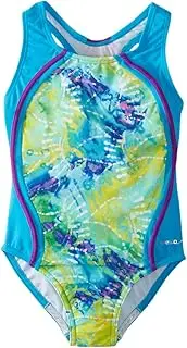[Speedo] Big Girls' Rainforest Tye Dye Sport Splice Swimsuit