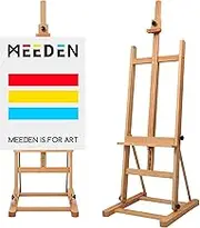 MEEDEN Art Painting Easel - Solid Beechwood H-Frame Studio Easel Stand, Artist Adjustable Floor Easel for Painting Adults, Beginner & Artists, Painter Wooden Easel Holds Canvas Art up to 48"