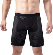 [Evankin] Men's Sexy Mesh Shorts Hollow Breathable Boxers See Through Loose Underwear Trunks