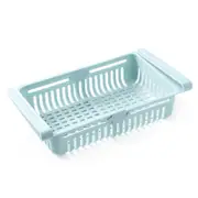 Stretching Fridge Drawer Refrigerator Shelves Storage Organizer Refrigerator Storage Box- Blue