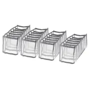 4pcs Wardrobe Clothes Storage Boxes 7 Grids Closet Drawer Organizer, Grey