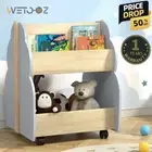 Double-sided Kids Toy Box Bookshelf Storage Bookcase Organiser Display Shelf