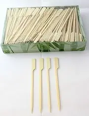 250x Paddle Food Skewers Bamboo Natural 12cm