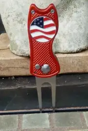 USA Flag Ball Marker & Metal Divot Tool - Value & Quality Tool