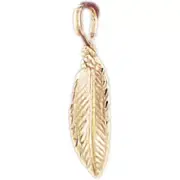 Leaf Charm Pendant 14k Gold