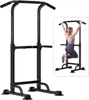 Power Tower Pull Up Bar Dip Station and Height Adjustable Dip Bar Stand, Multi-F