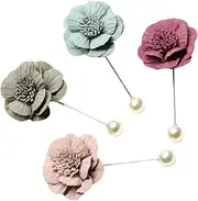 [HAPINARY] 4pcs Mens Suit Brooch Pin Corsage Lapel Flower Brooches for Wedding Office Party