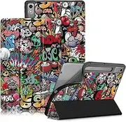 Xuanbeier for Lenovo Tab P12 12.7 inch 2023 Case,Slim Stand Soft TPU Back Shell Protective Smart Cover Case for Lenovo Tab P12 TB371FC 2023/Pad Pro 12.7 with Auto Wake/Sleep Function,Graffiti