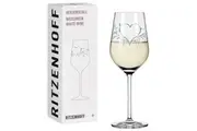 Ritzenhoff Crystal Heart White Wine Glass By Dorian Kurz Heart Leap for Joy