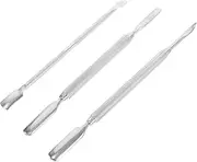 Ipetboom 3pcs Manicure Tools Nail Oil Nail Polish Cleaning Tools Gel Remover for Nails Cuticle Cleaner Tool Cuticle Pusher Bulk Manicure Supplies Nail Dotting Tools Silver Stainless Steel