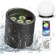 Stage Par Can Lights 8800mAh Battery Powered, RGBWAUV 6in1 LED Uplights with Lightshade, IP65 Waterproof, Remote APP DMX512 Sound Activated Indoor Uplighting for Events 1PCS