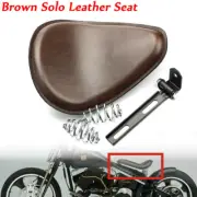 Motorcycle Solo Seat Soft PU Leather For Retro Harley Honda Chopper Bobber Brown
