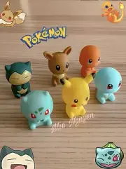 Set of 6 Pokemon Bath Toys - Pikachu, Squirtle, Bulbasaur, Snorlax, Eevee,..