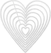 Cutting Die Stencil, 8 PCS Heart Shaped Metal Cutting Dies for Scrapbook, Card, Album (1.8 x 1.8cm - 11 x 11 cm)