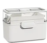 Medicine Organizer, Home Medicine Cabinet, Removable 3 Tier Storage with Tray, Compact Case for Pills and Daily Necessities to Family, Men, Seniors or Travel