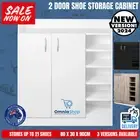 Artiss Shoe Cabinet Rack 2 Doors Cupboard Organiser Storage Up To 21 Pairs