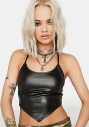 Backstage Bandit Vegan Leather Top
