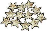 12 Pieces Star Embroidery Patches for Clothes Bags Scarves Iron On Sew On Cloth Stickers DIY Decorative Repair Sequined Applique
