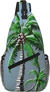 Stvyukl Coconut Tree Sling Bag For Women Men Travel Hiking Backpack Crossbody Shoulder Chest Bags Casual Daypack